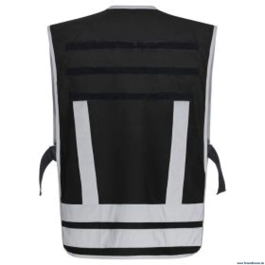 Pacotex® funktionsweste – schwarz | kontrastweste für security & einsatzpersonal - weste mit reflexstreifen