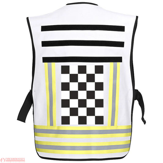 Pacotex® funktionsweste – weiß mit karomuster | einsatzweste für feuerwehr & rettung