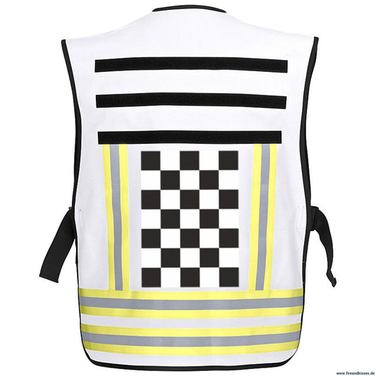 Pacotex® funktionsweste – weiß mit karomuster | einsatzweste für feuerwehr & rettung