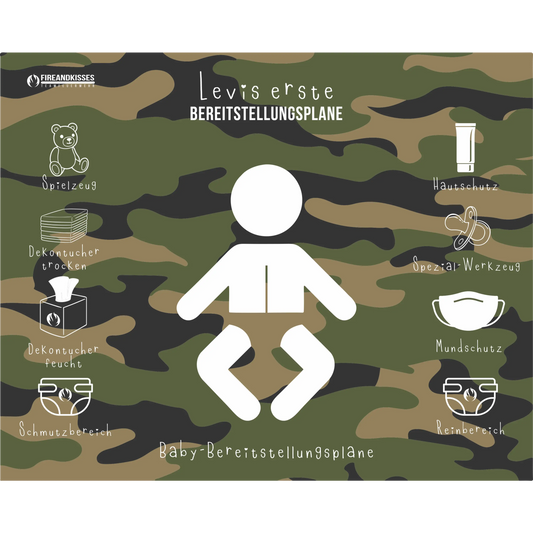 Personalisierbare militär-babyauflage „bereitstellungsplane’ – wickelunterlage mit namen - bereitstellungsplane - baby
