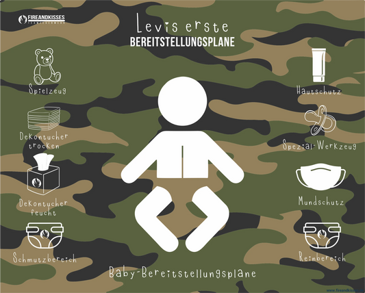Personalisierbare militär-babyauflage „bereitstellungsplane’ – wickelunterlage mit namen - bereitstellungsplane - baby