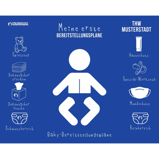 Personalisierbare thw-babyauflage „bereitstellungsplane“ – wickelunterlage mit namen - bereitstellungsplane