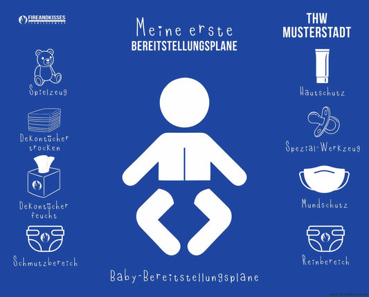 Personalisierbare thw-babyauflage „bereitstellungsplane“ – wickelunterlage mit namen - bereitstellungsplane