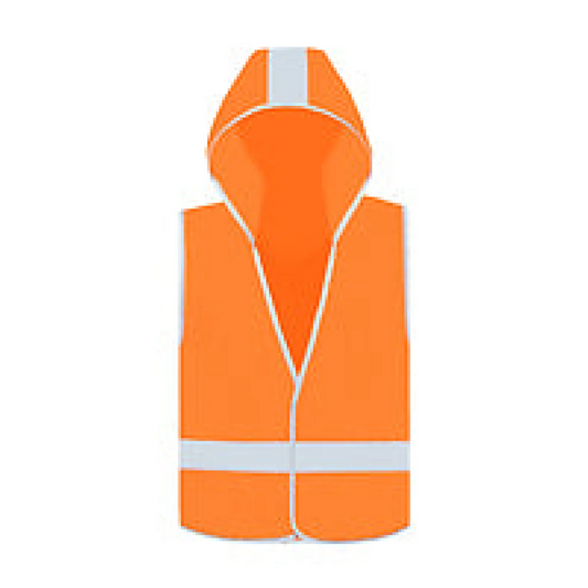 Personalisierbare warnweste kinderfeuerwehr mit kapuze – leuchtorange - warnweste kinderfeuerwehr kapuze