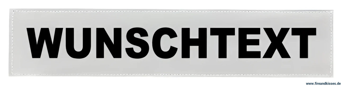 Reflexschild / rückenschild reflex brustschild wunschtext silber matt 15 x 5 cm - rückenschild reflex brustschild
