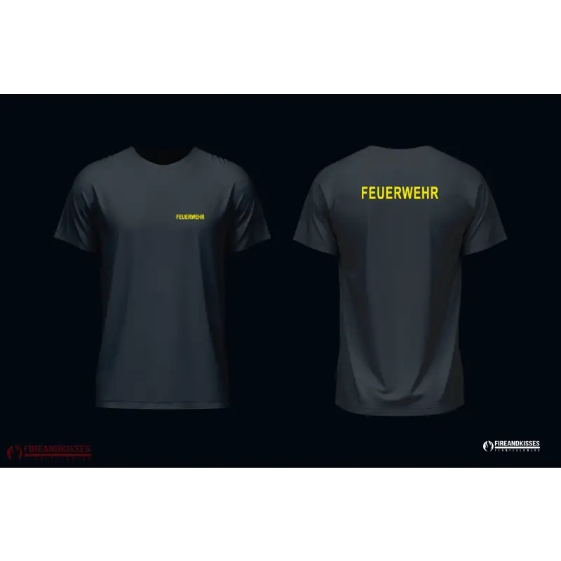 T-Shirt Feuerwehr Schwarz - unser günstiger Klassiker - XS / Neongelb - T-Shirt