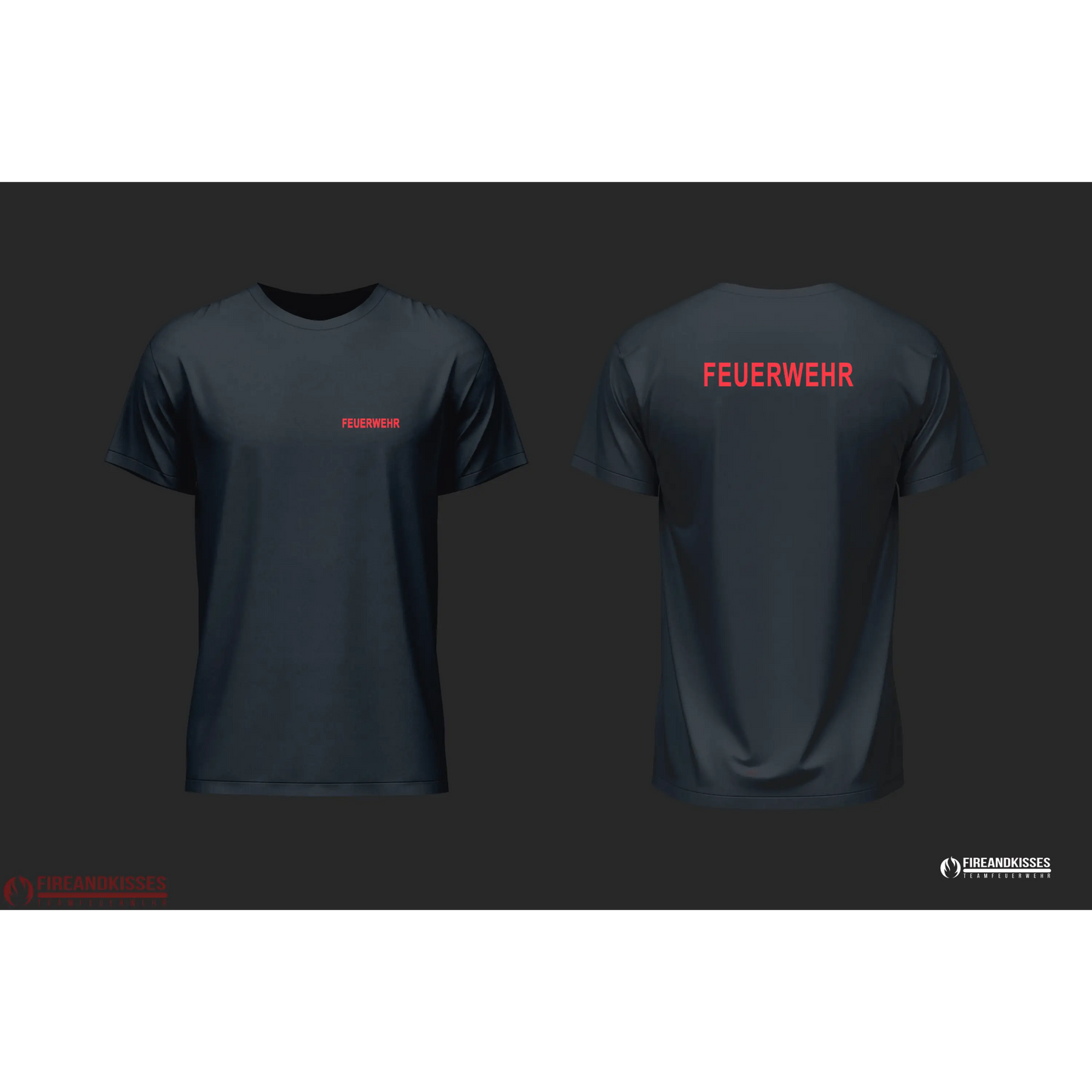 T-Shirt Feuerwehr Schwarz - unser günstiger Klassiker - XS / Rot - T-Shirt