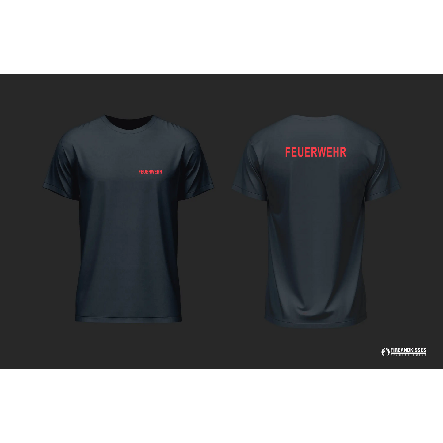 T-shirt feuerwehr schwarz – 100 % baumwolle bedruckt - unsere günstigen klassiker! - xs / rot - t-shirt feuerwehr