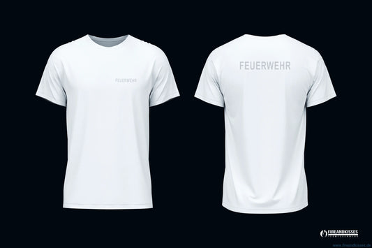 T-shirt feuerwehr weiß – 100 % baumwolle bedruckt - unsere günstigen klassiker! - t-shirt feuerwehr weiß baumwolle