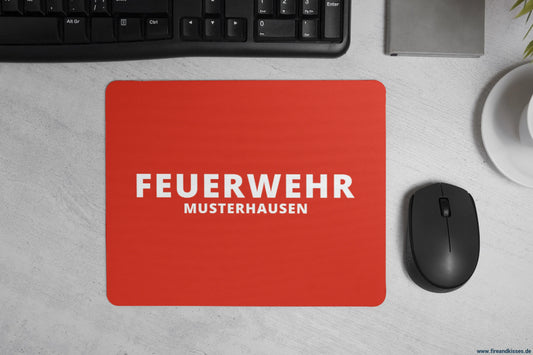 Textil-mousepad 230×190 mm (3 mm) – mit deinem feuerwehr-ortsnamen - mousepad feuerwehr ortsnamen ab 1 stück