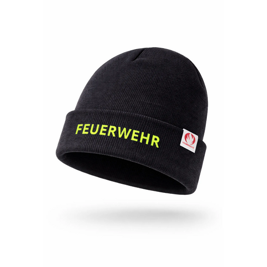 Unisex knitted cap thinsulate™ navy – feuerwehr edition by fireandkisses - bekleidung wintermütze mit gesticktem