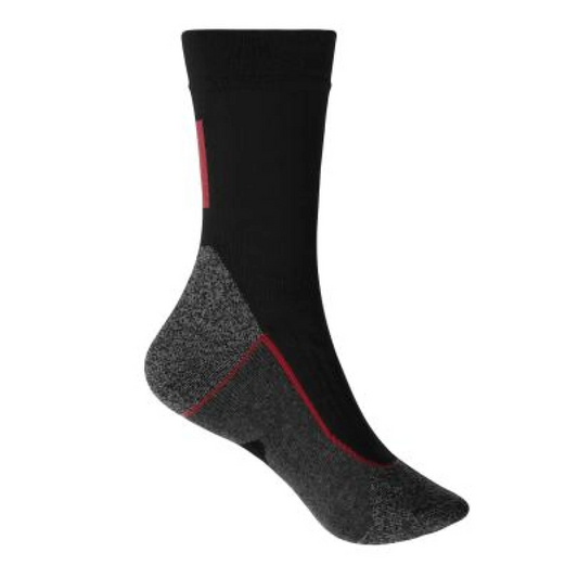 Worker socks warm (black/red) – wärmende feuerwehr-einsatzsocke für stiefel und kalte dienste