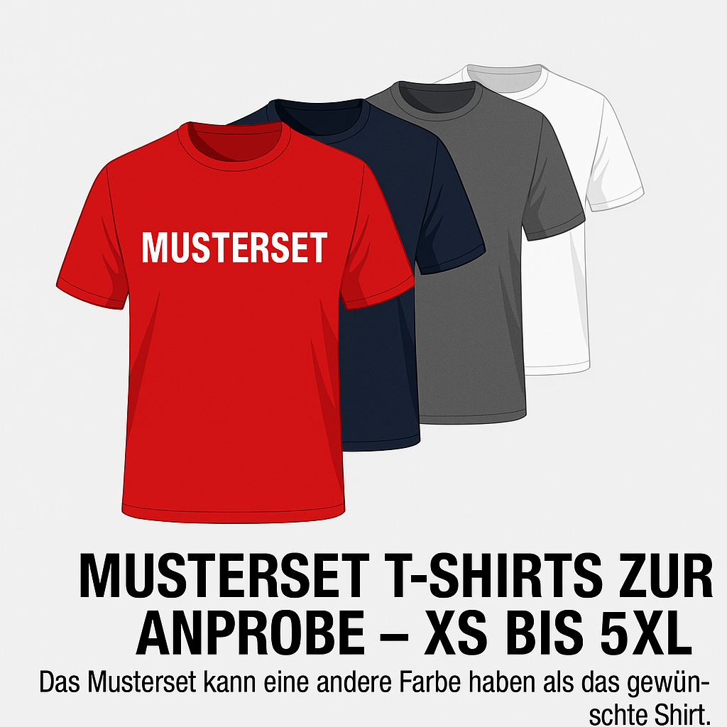 Musterset T-Shirts zur Anprobe – XS bis 5XL