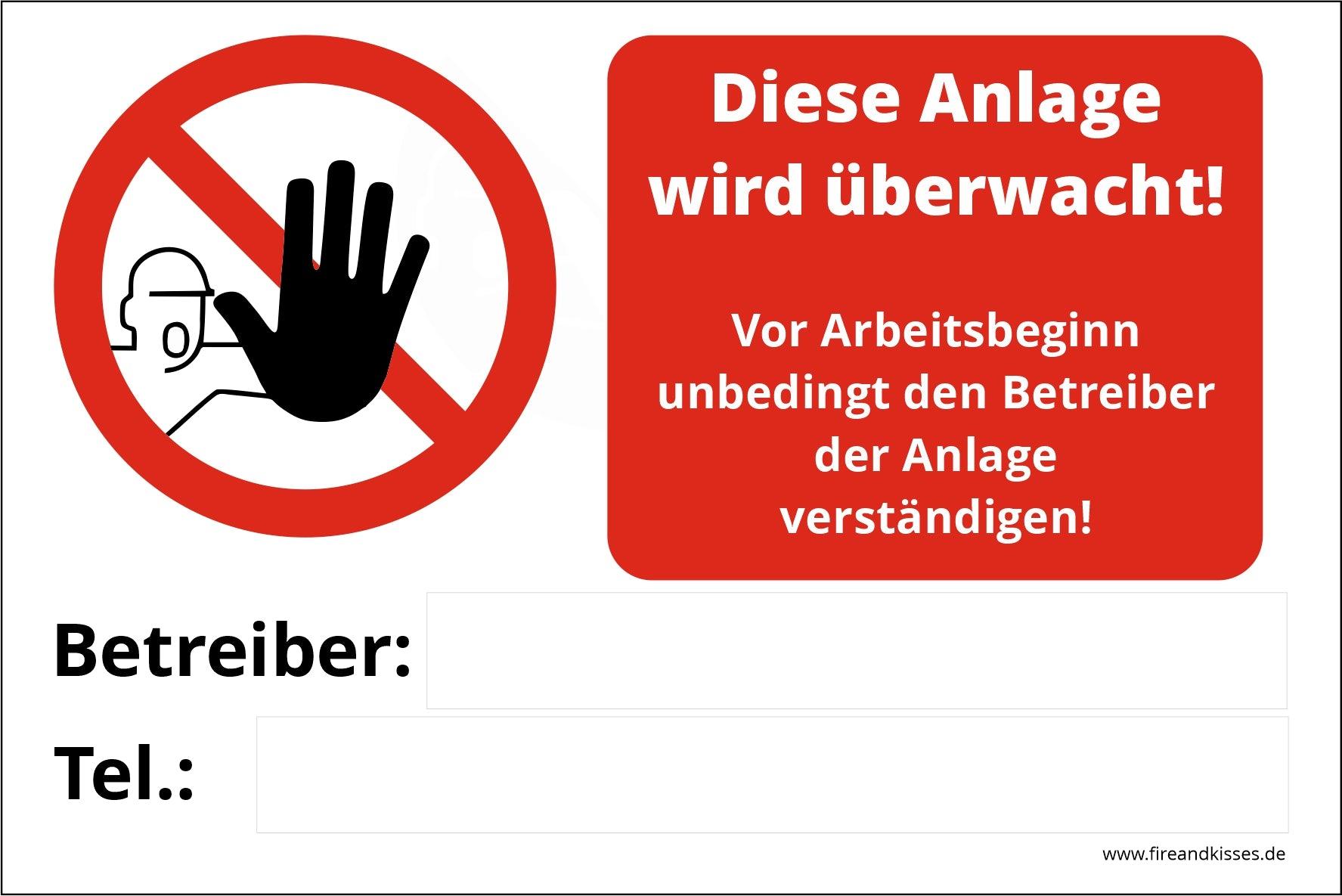 Fireandkisses Hinweis-Aufkleber für Technikräume digitaler Sirenen Landkreis Bamberg