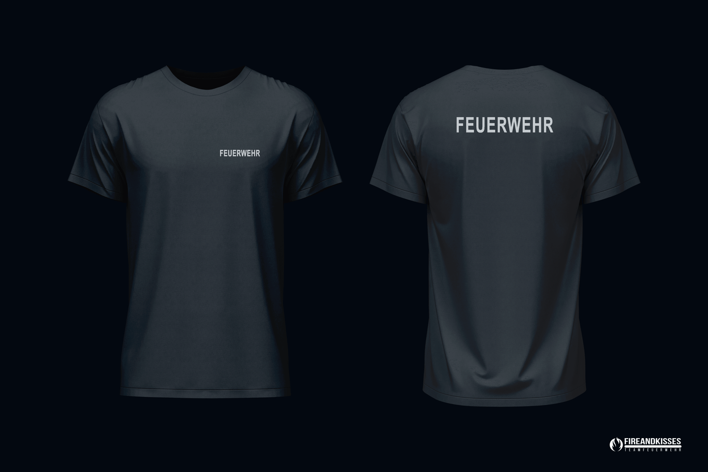 T-Shirt Feuerwehr Schwarz - unser günstiger Klassiker - XS / Reflex - T-Shirt