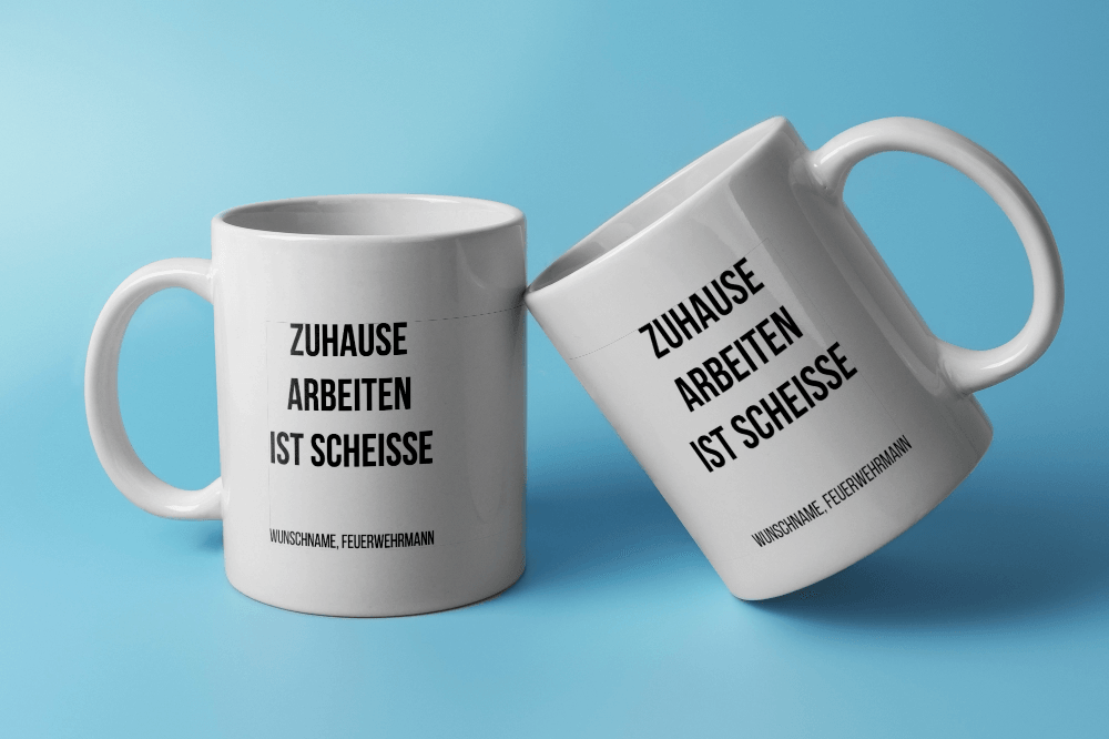 Fireandkisses Fun-Tasse ’zuhause Arbeiten’ - Weiß - Tasse