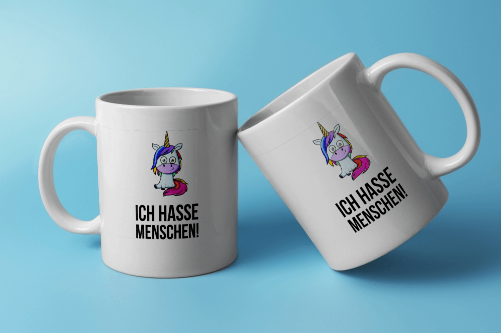 Fireandkisses Fun-Tasse ’Ich hasse Menschen’ - Weiß - Tasse