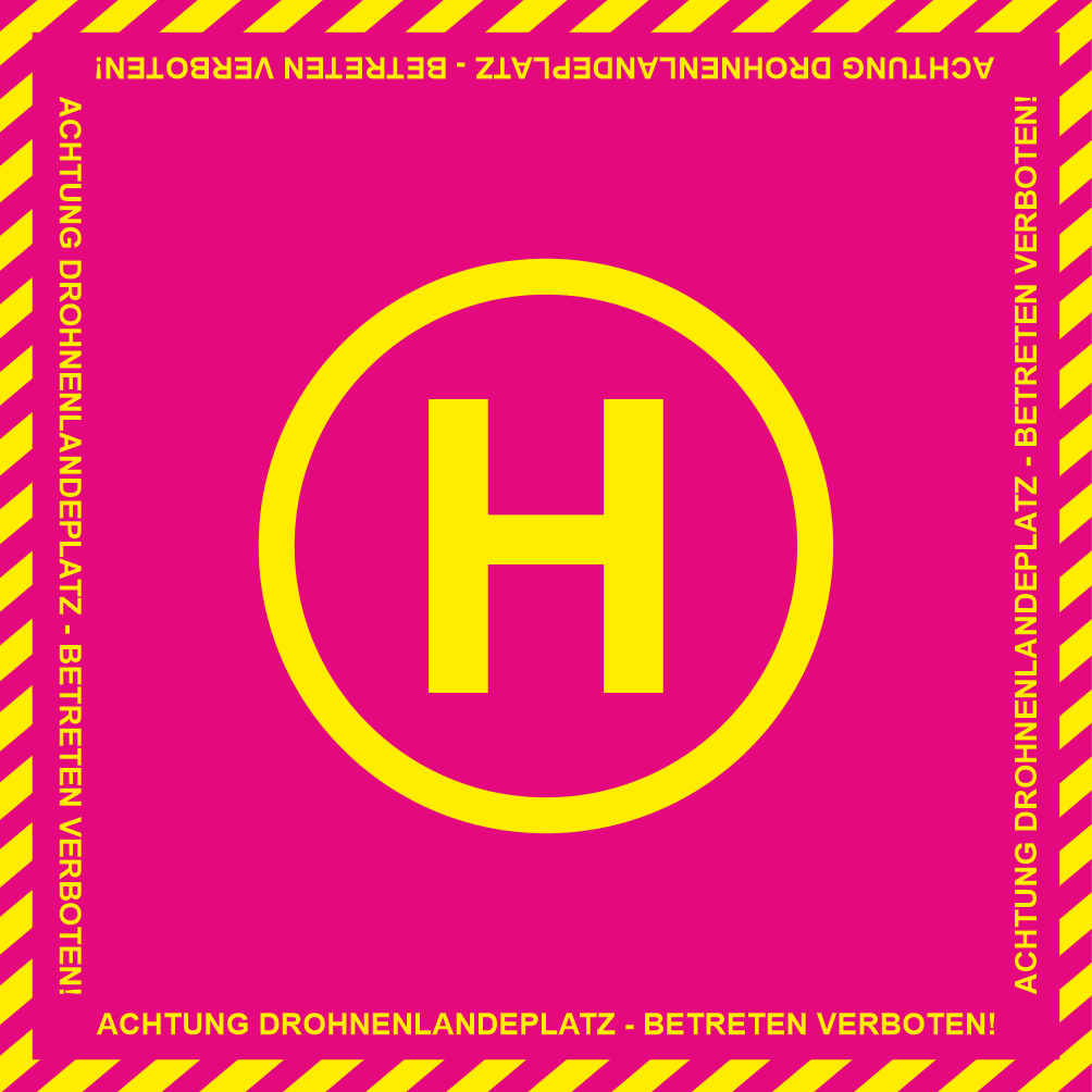 Drohnenlandeplatz "Hobby" pink 100 x 100 cm - Fireandkisses
