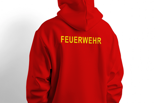 Fireandkisses - Feuerwehr-Hoodie Rot – Komfort & Funktion für Einsatz und Freizeit