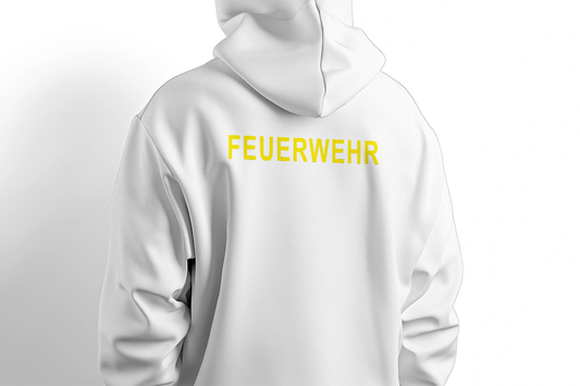 Fireandkisses - Feuerwehr-Hoodie Weiß – Komfort & Funktion für Einsatz und Freizeit