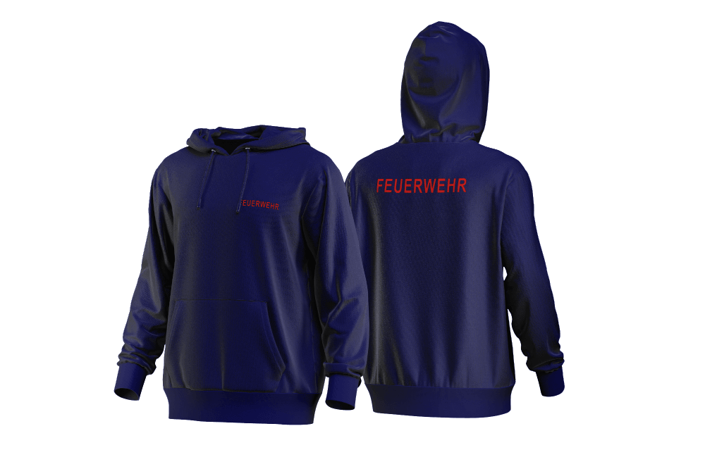 Fireandkisses - Feuerwehr-Hoodie Navy – Komfort & Funktion für Einsatz und Freizeit - XS / Rot - Hoodie
