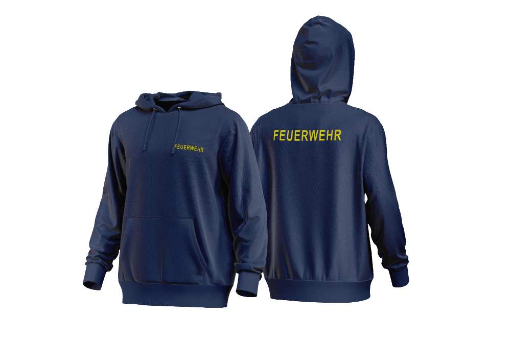 Fireandkisses - Feuerwehr-Hoodie Navy – Komfort & Funktion für Einsatz und Freizeit - XS / Gelb - Hoodie