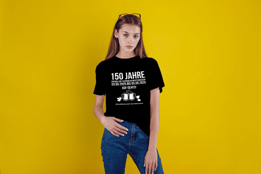 Euer Fest-Shirt in Schwarz. Bedruckt auf Vorder- und Rückseite in verschiedenen Farben ab 50 Stück - Eigenes Motiv