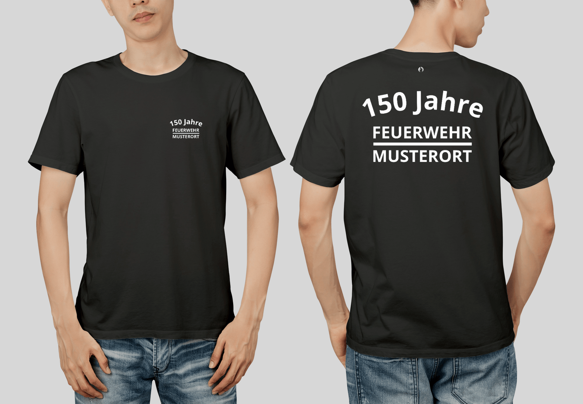 Fireandkisses Feuerwehr-Jubiläums-T-Shirt – XXX Jahre DEINE FEUERWEHR! - Schwarz / XS
