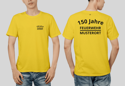 Fireandkisses Feuerwehr-Jubiläums-T-Shirt – XXX Jahre DEINE FEUERWEHR! - Gelb / XS
