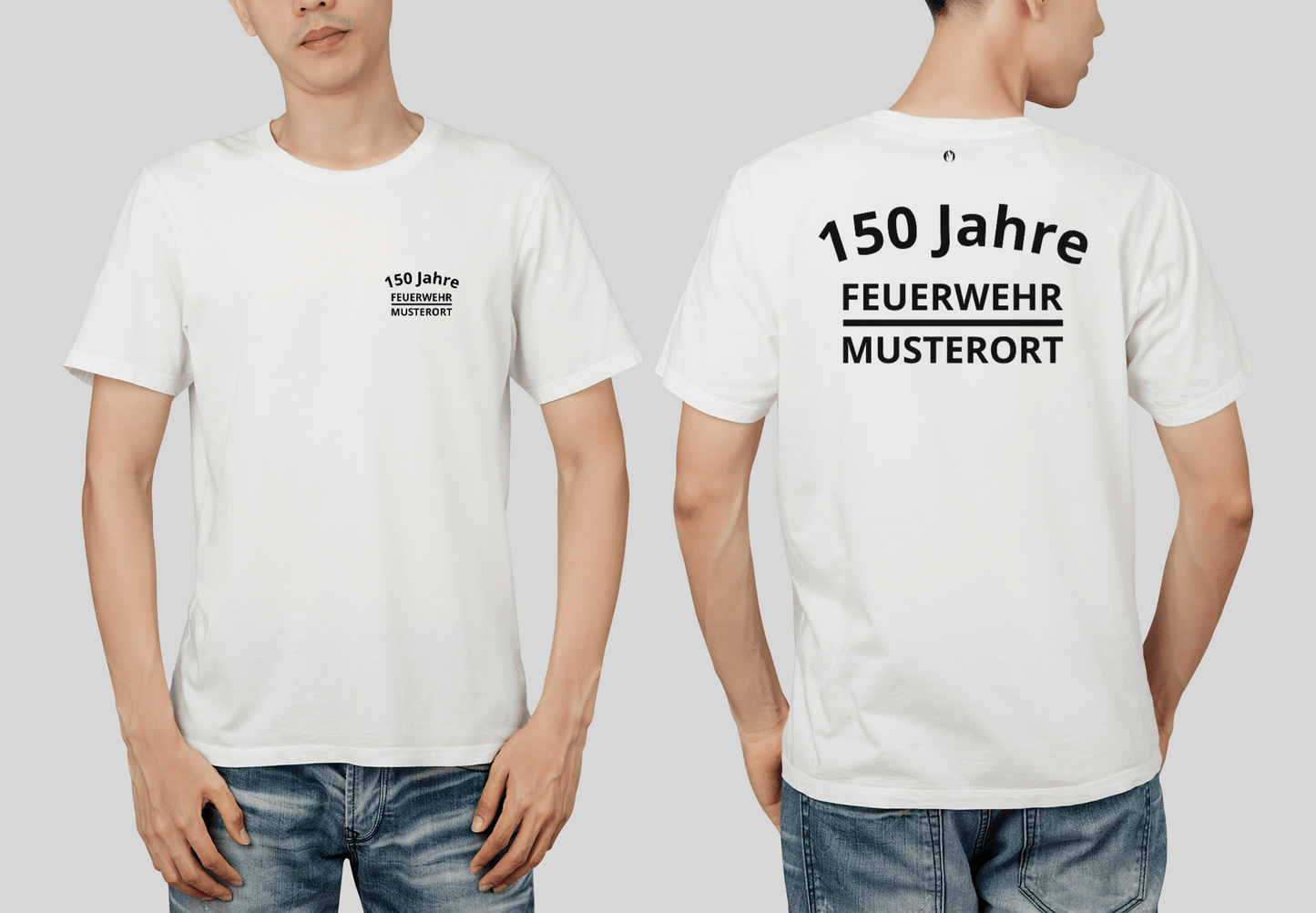 Fireandkisses Feuerwehr-Jubiläums-T-Shirt – XXX Jahre DEINE FEUERWEHR! - Weiß / XS