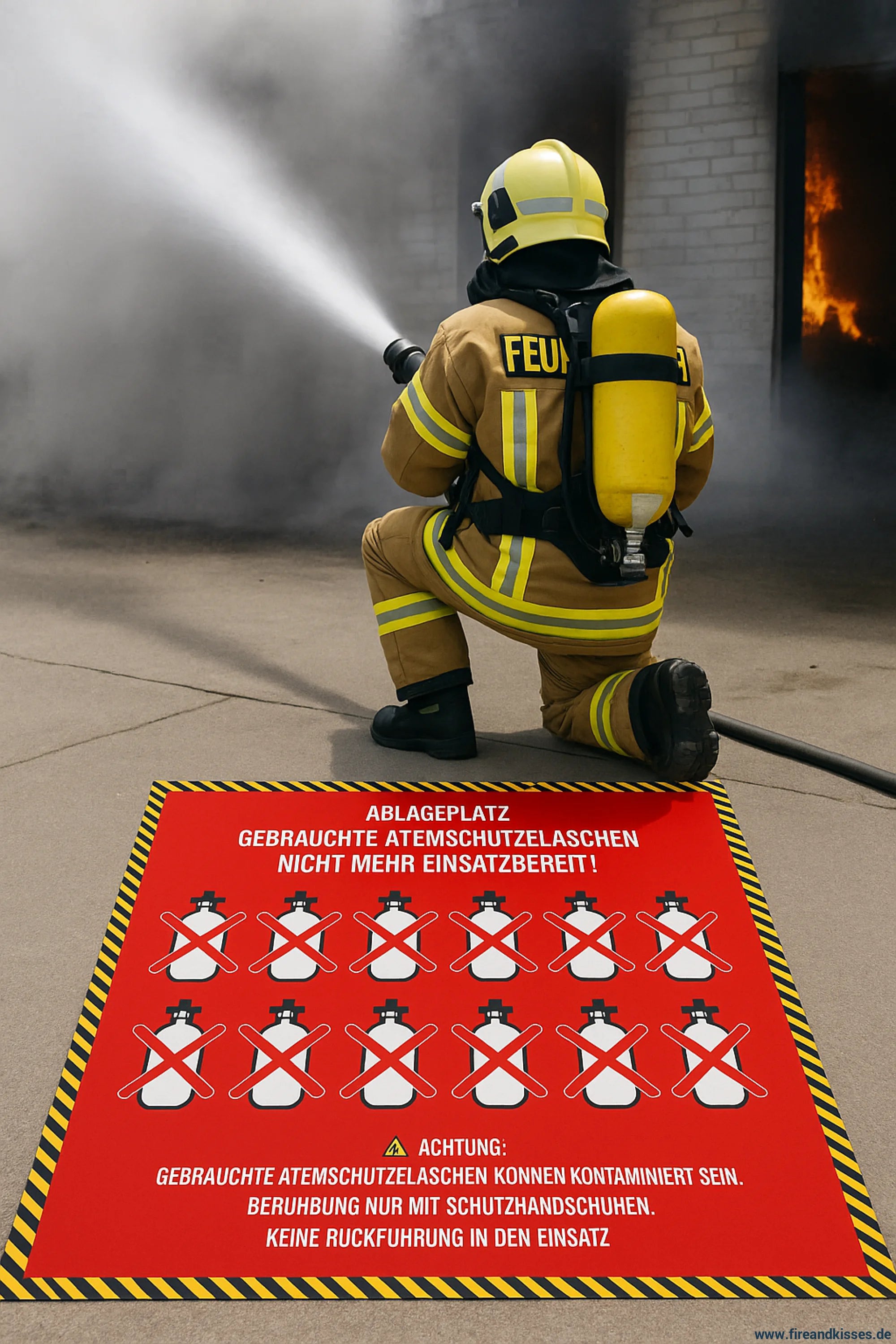 Ablageplane für gebrauchte atemschutzflaschen - atemschutzflaschen