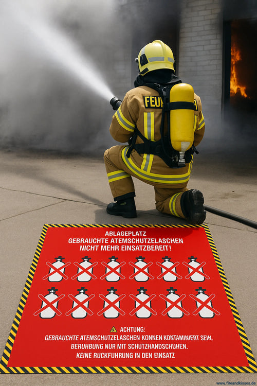 Ablageplane für gebrauchte atemschutzflaschen - atemschutzflaschen