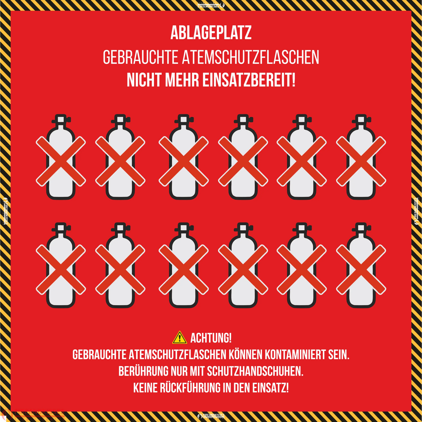 Ablageplane für gebrauchte atemschutzflaschen - atemschutzflaschen