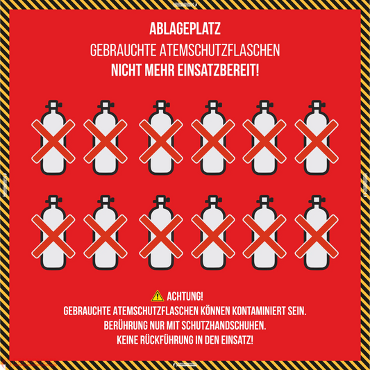 Ablageplane für gebrauchte atemschutzflaschen - atemschutzflaschen