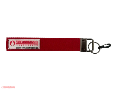 Atemschutzüberwachungsanhänger Fireandkisses – Hochwertiges Feuerwehr Gurtband | Robust & langlebig | Mit Karabiner