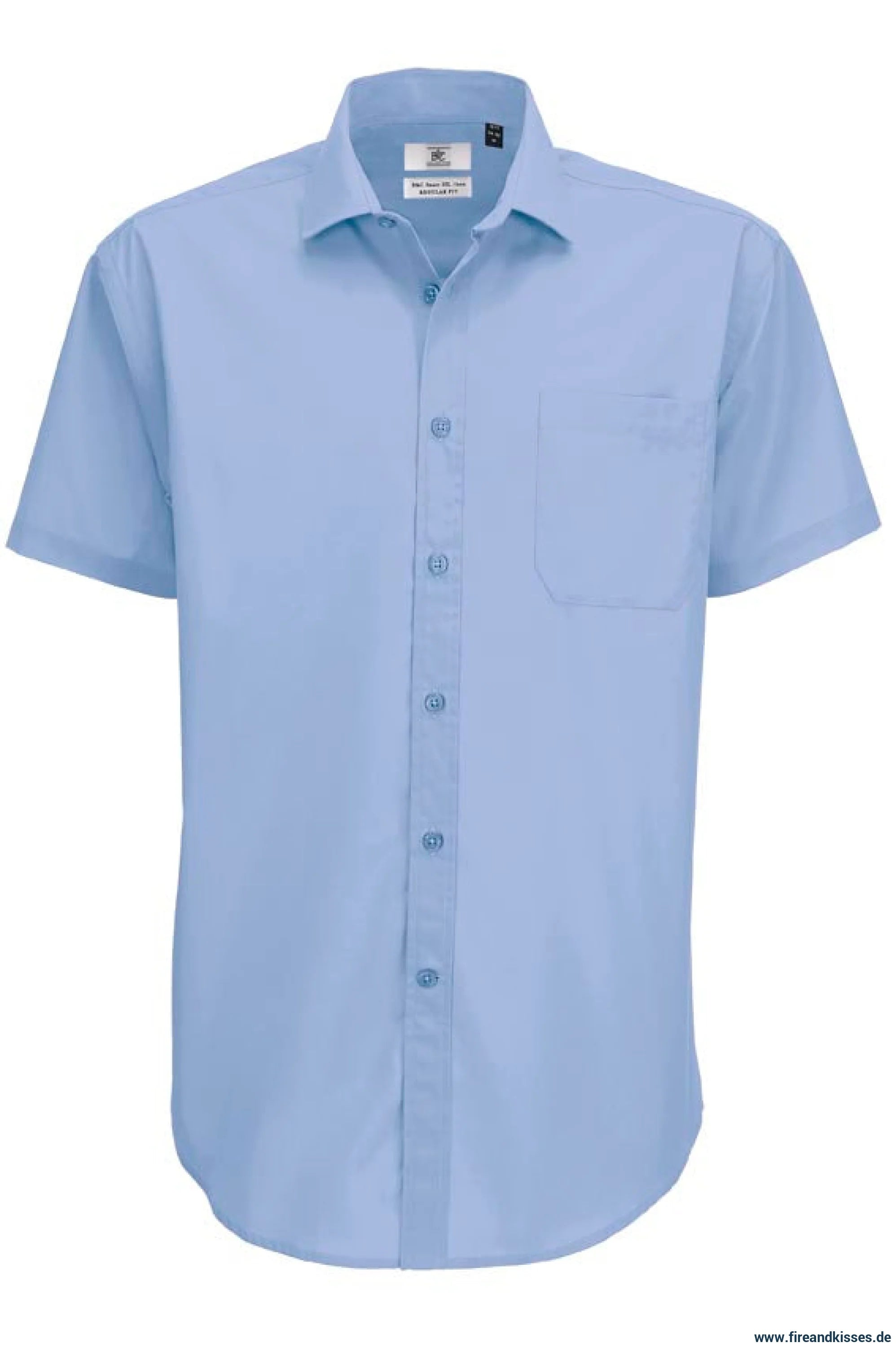 B&c oxford ssl/men shirt – kurzarm businesshemd hellblau | restposten größe m