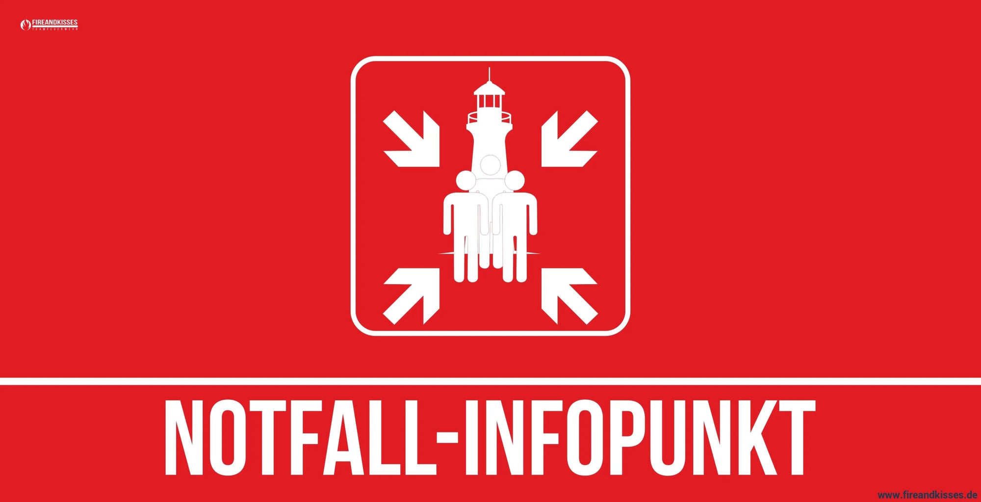 Bauzaunbanner notfall-infopunkt standard sammelstelle feuerwehr blackout stromausfall - notfall-infopunkt standard