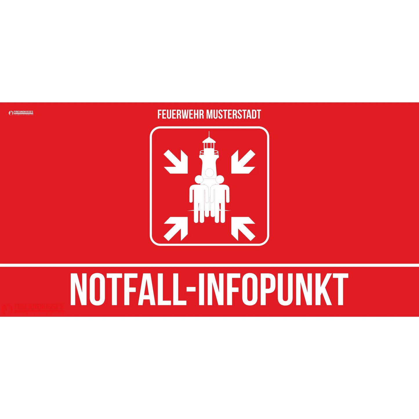 Bauzaunbanner personalisiert notfall-infopunkt standard sammelstelle feuerwehr blackout stromausfall - notfall-infopunkt