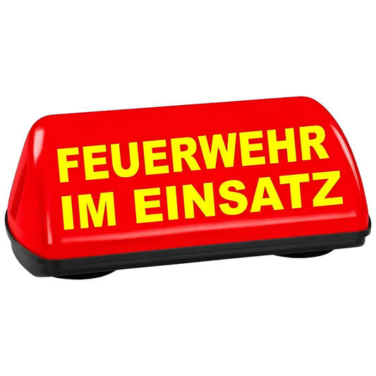 Dachaufsetzer speed – leuchtrot „feuerwehr im einsatz“ (paco) - magnetschild speed leuchtrot „feuerwehr einsatz“