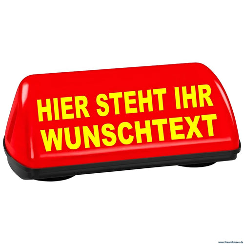 Dachaufsetzer speed – leuchtrot mit wunschtext (paco) - magnetschild speed leuchtrot wunschtext (paco)
