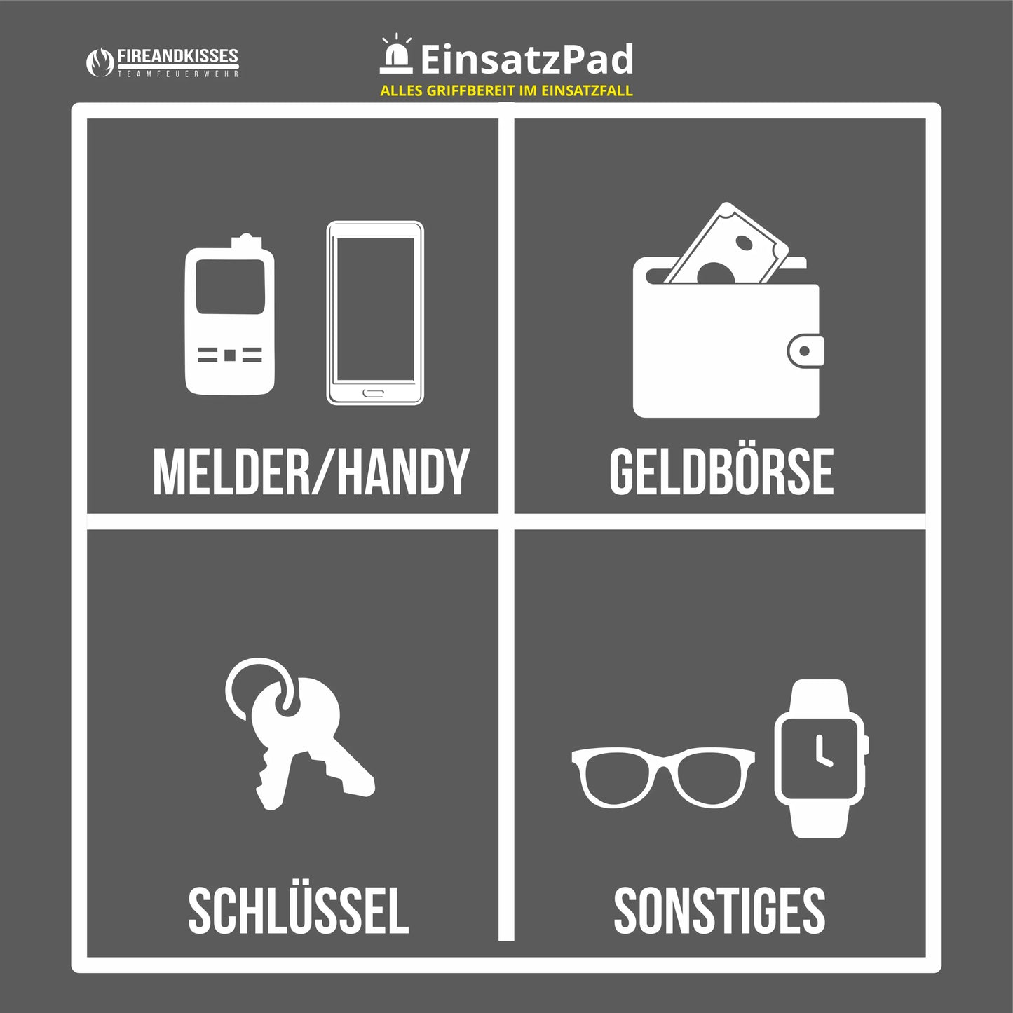 Einsatzpad – alles griffbereit im einsatzfall - grau - einsatzpad alles einsatzfall