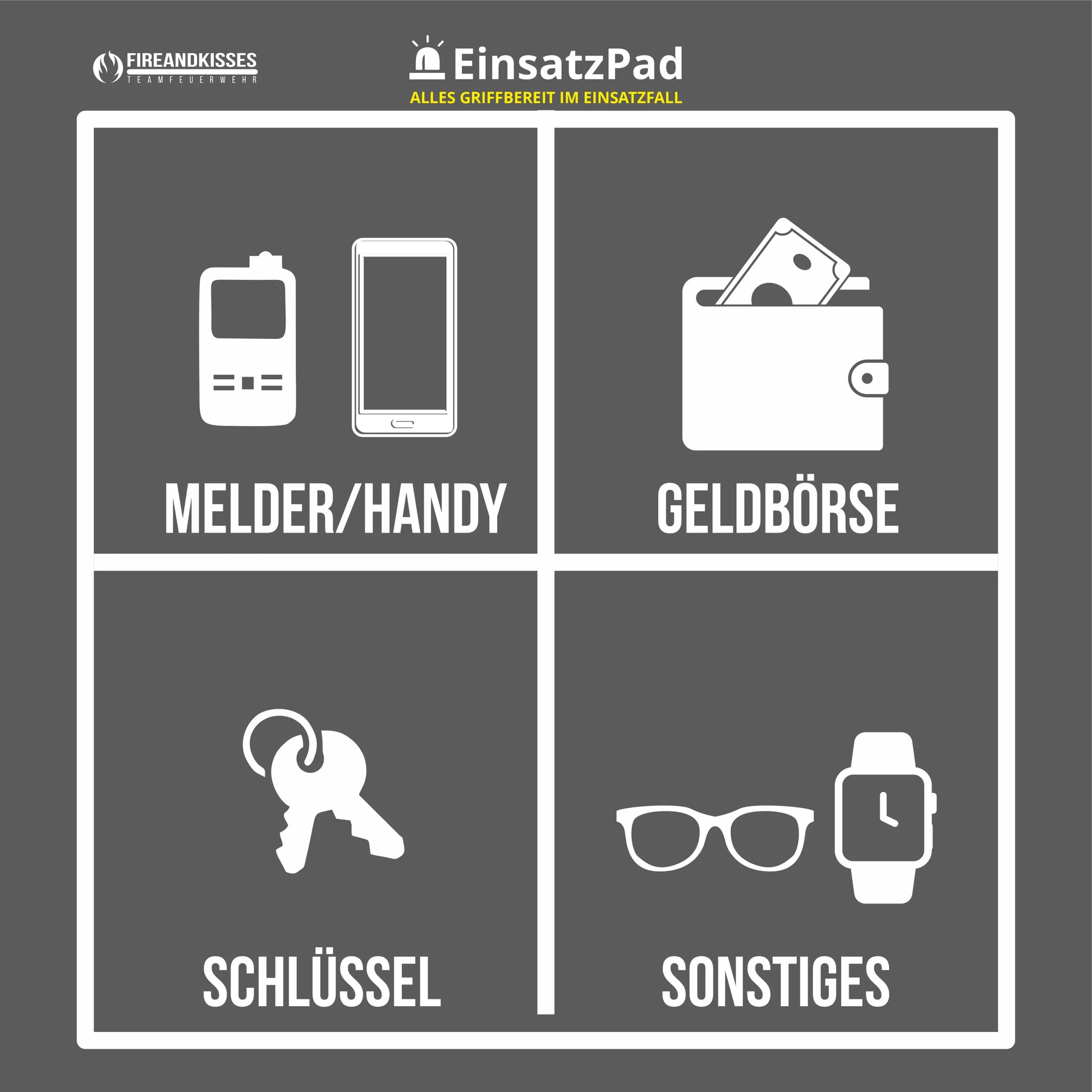 Einsatzpad – alles griffbereit im einsatzfall - grau - einsatzpad alles einsatzfall