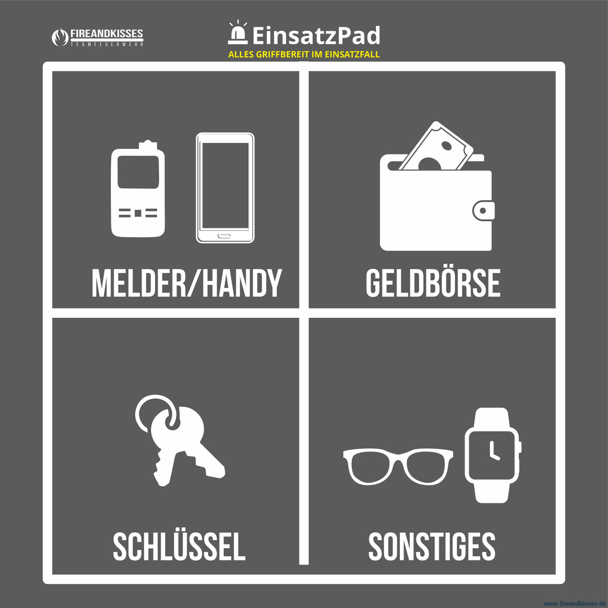 Einsatzpad – alles griffbereit im einsatzfall - grau - einsatzpad alles einsatzfall
