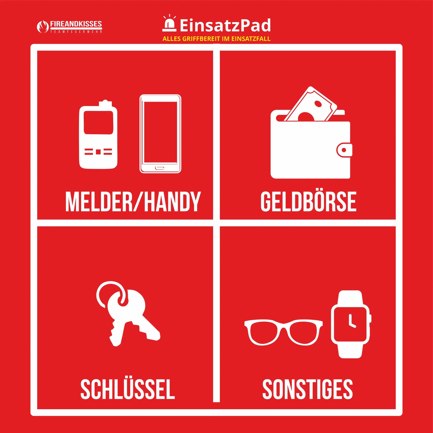 Einsatzpad – alles griffbereit im einsatzfall - rot - einsatzpad alles einsatzfall