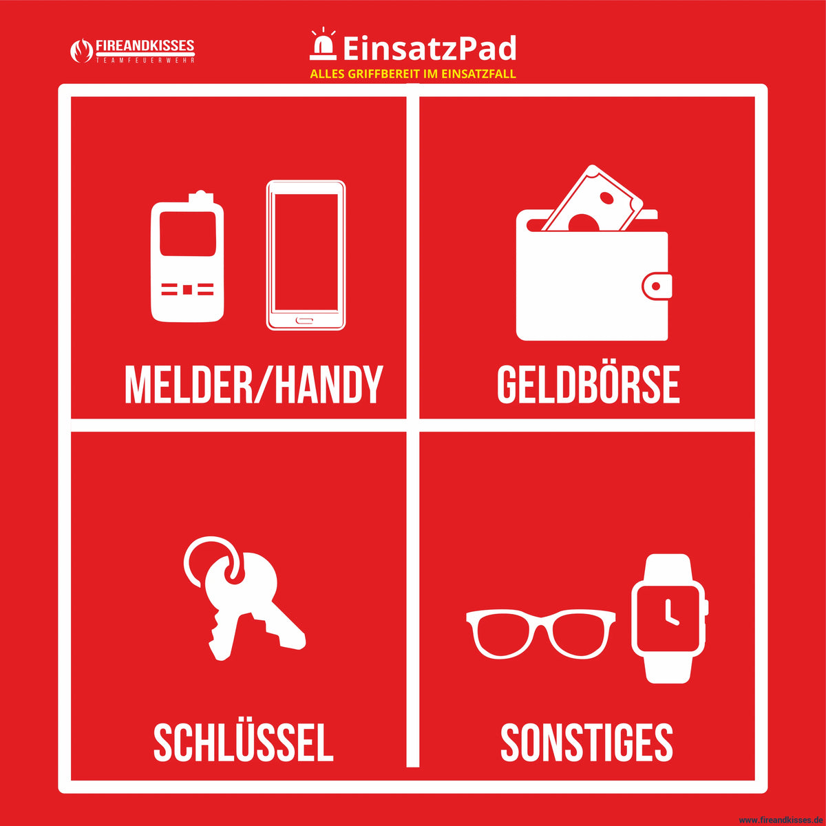 Einsatzpad – alles griffbereit im einsatzfall - rot - einsatzpad alles einsatzfall