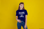 Euer fest-shirt in navy. Bedruckt auf vorder- und rückseite verschiedenen farben ab 50 stück - eigenes motiv