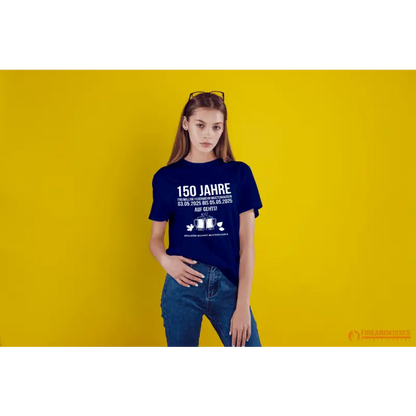Euer Fest-Shirt in Navy. Bedruckt auf Vorder- und Rückseite in verschiedenen Farben ab 50 Stück - Eigenes Motiv