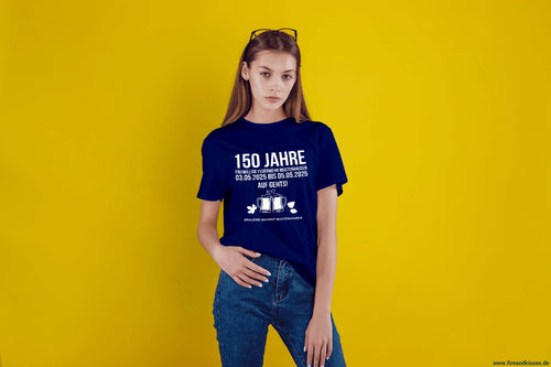 Euer fest-shirt in navy. Bedruckt auf vorder- und rückseite verschiedenen farben ab 50 stück - eigenes motiv