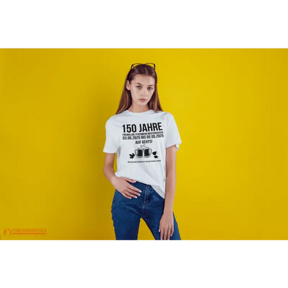 Euer Fest-Shirt in Weiß. Bedruckt auf Vorder- und Rückseite in verschiedenen Farben ab 50 Stück - Eigenes Motiv