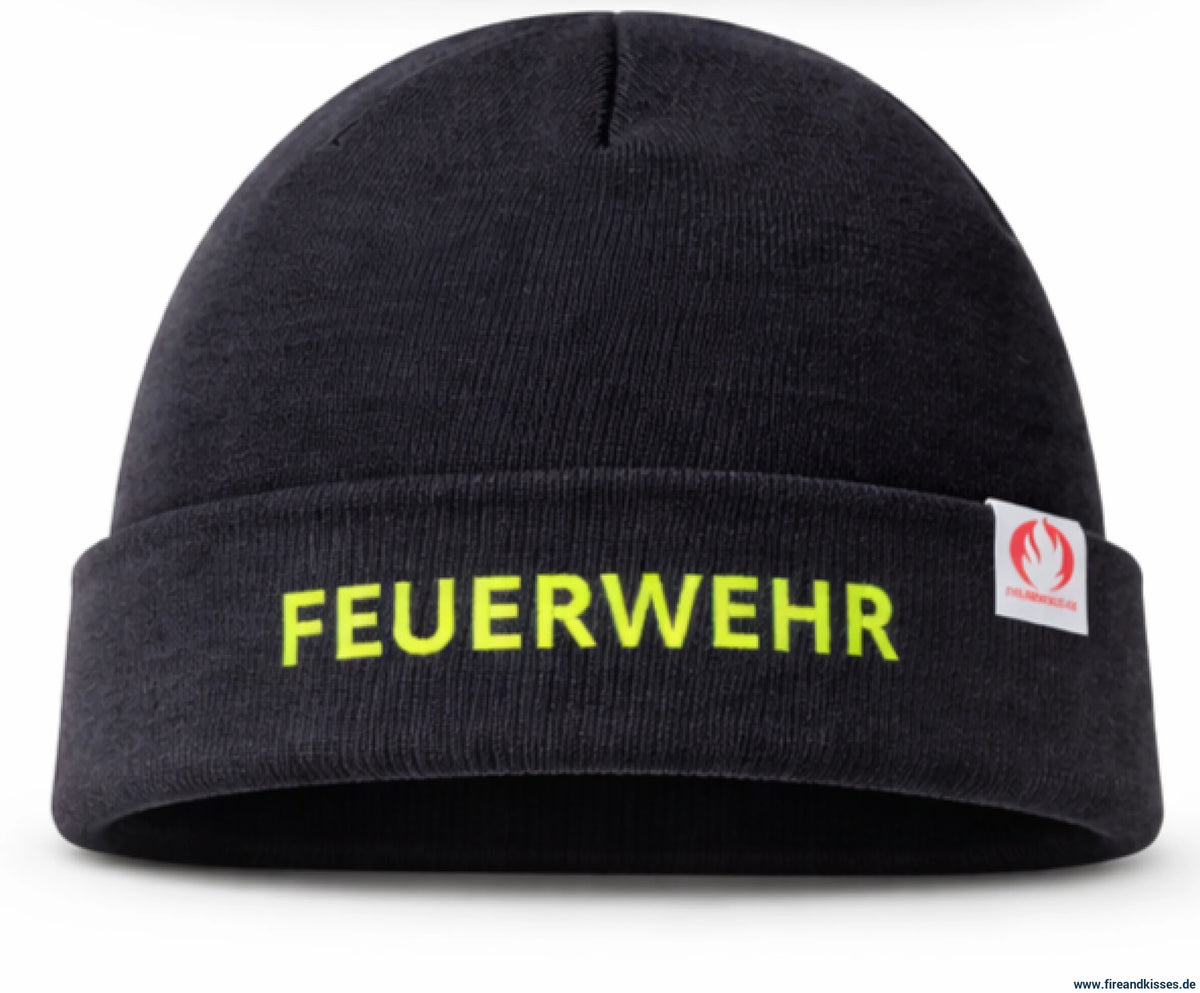 Unisex knitted cap thinsulate™ navy – feuerwehr edition by fireandkisses - bekleidung wintermütze mit gesticktem